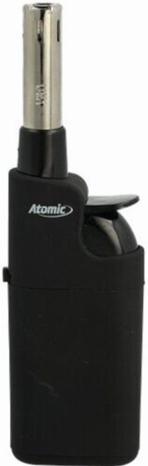 Atomic Black Line Silber – Nachfüllbares Mini-Stabfeuerzeug mit Piezo-Zündung