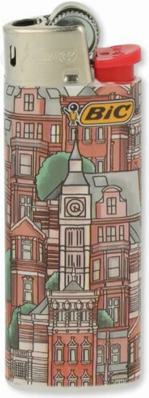 BIC Mini Feuerzeug Cities – Stadtmotiv mit Uhrenturm (2v8)