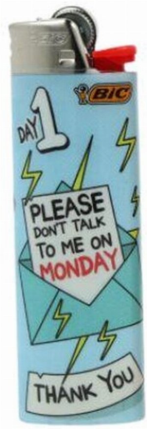 BIC Maxi Einwegfeuerzeug – Week Mood Kollektion, Motiv Nr. 1 (Montag)