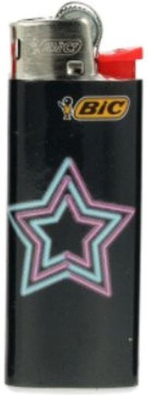 BIC Mini Einwegfeuerzeug – Neon Sings Edition (Motiv: Stern, Nr. 7v8)