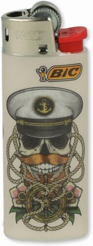 BIC Mini Feuerzeug – Sailor Totenkopf Kapitän (4v8)