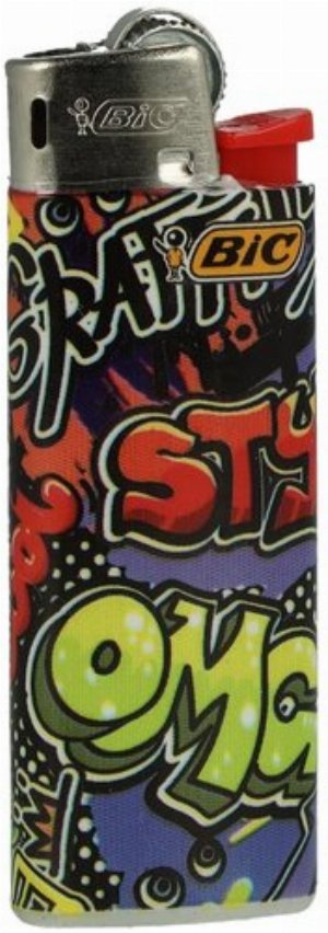 BIC Mini Einwegfeuerzeug – Street Art Edition (Graffiti-Motiv, Nr. 2v8)