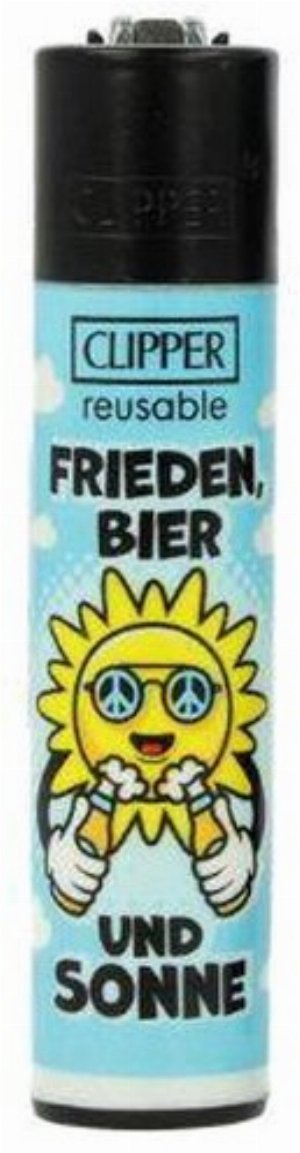 Clipper Gasfeuerzeug „Frieden, Bier und Sonne