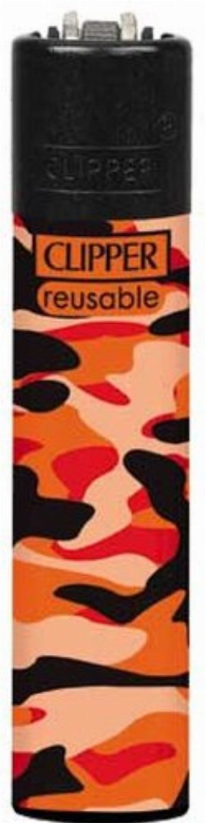 Clipper Gasfeuerzeug – Camouflage 4v4 Edition (Orange)