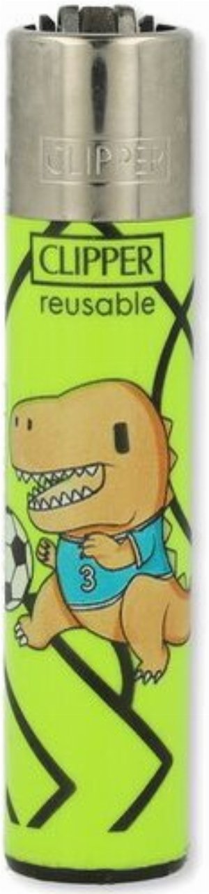 Clipper Gasfeuerzeug – Dino Sports Edition (Dinosaurier mit Fußball, Nr. 3/4)
