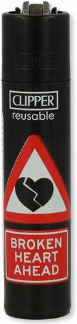 Clipper Gasfeuerzeug „Funny Signs – Broken Heart Ahead