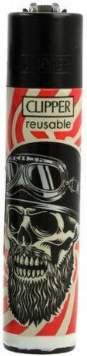 Clipper Gasfeuerzeug „Hipster Skulls – Helm-Totenkopf