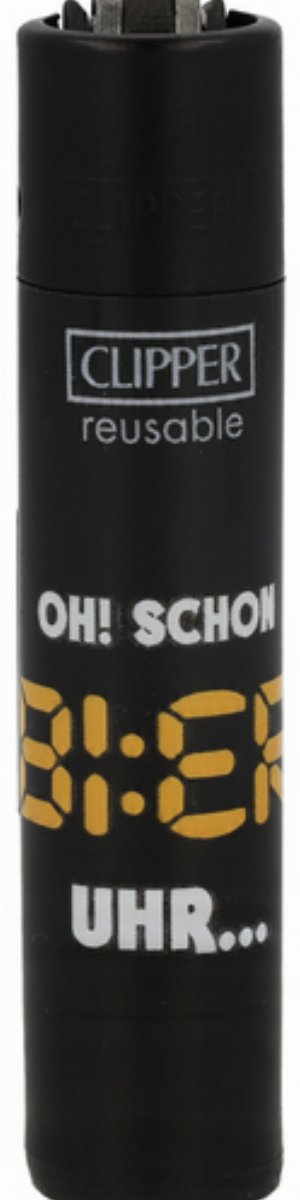 Clipper Feuerzeug „Oh schon BIER Uhr