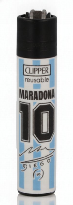 Clipper Gasfeuerzeug Maradona Edition – Nr. 1/4 (Hellblau/Weiß)