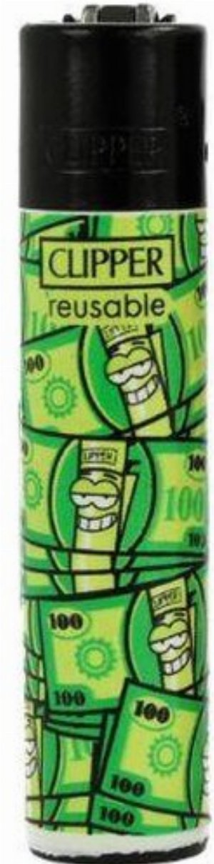 Clipper Nachfüllfeuerzeug – Mix Pattern „Geld-Motiv
