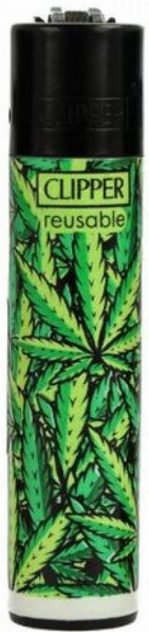 Clipper Gasfeuerzeug – Mix Pattern Weedblatt-Design (3v4)