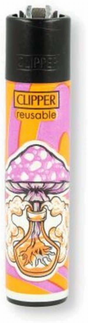 Clipper Gasfeuerzeug – Mushroom Raid Edition (2v4, Lila/Orange)