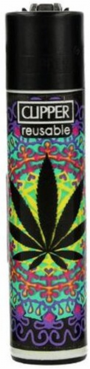 Clipper Neon Leaves 2 – Hanfblatt-Edition (2/4) Gasfeuerzeug