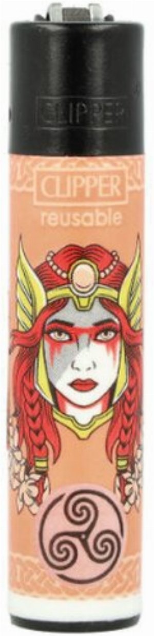 Clipper Feuerzeug Nordic Gods Serie – Motiv Frigg-Maske (2v4), Orange