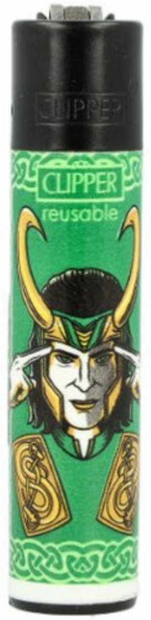 Clipper Feuerzeug Nordic Gods – Loki-Maske Grün (3/4)