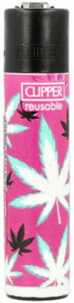 Clipper Gasfeuerzeug „Pink Leaves – Hanfblatt