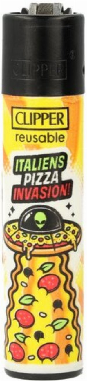 Clipper Gasfeuerzeug – Pizza-Edition „UFO Invasion