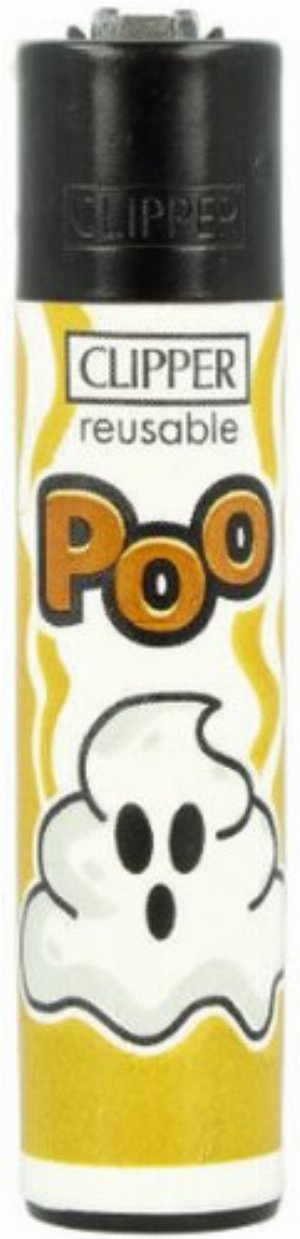 Clipper Nachfüllfeuerzeug – Serie Poo 2, Motiv Geist-Kackehäufchen (1v4)