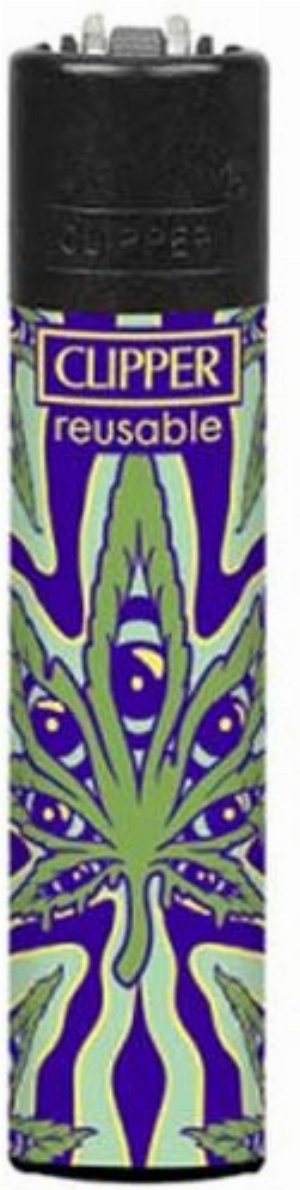 Clipper Gasfeuerzeug – Psychedelic Leaf „Hanfblatt mit Augen