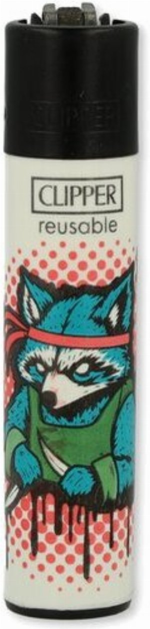 Clipper Gasfeuerzeug – Racoons-Edition „Waschbär mit Stirnband