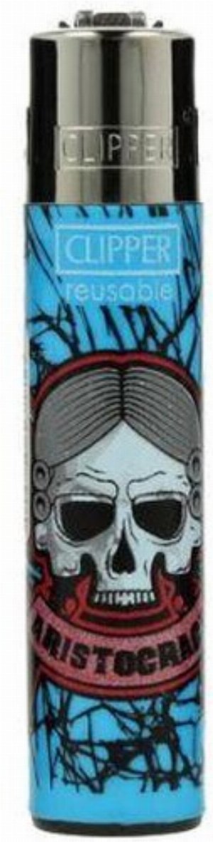 Clipper Gasfeuerzeug Roots 4 – Totenkopf-Motiv (2v4)