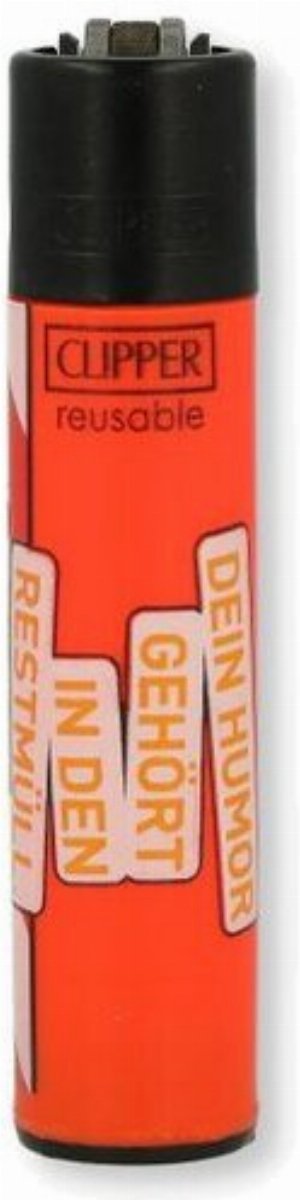 Clipper Gasfeuerzeug – Tatütata Edition „Dein Humor gehört in den Restmüll