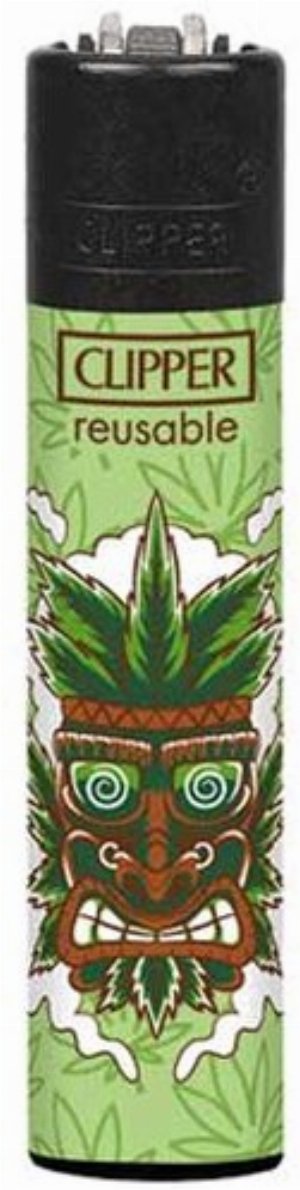 Clipper Nachfüllfeuerzeug – Tiki Mask Hanfblatt-Edition (3v4)