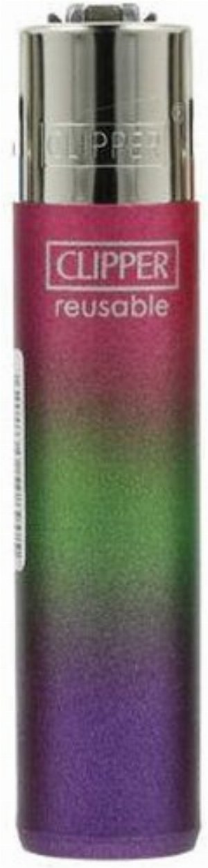 Clipper Feuerzeug Triple Gradient 2 – Farbverlauf Pink, Grün & Lila (7v8)