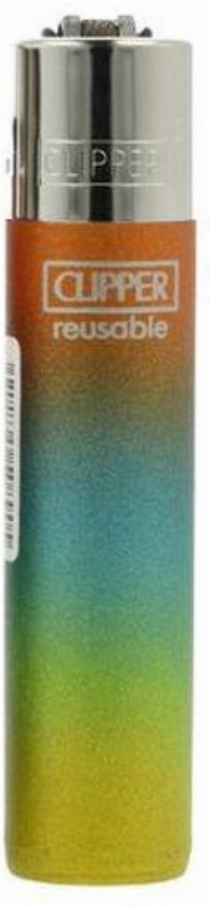 Clipper Feuerzeug Triple Gradient 2 – Farbverlauf Orange/Türkis/Gelb (8v8)