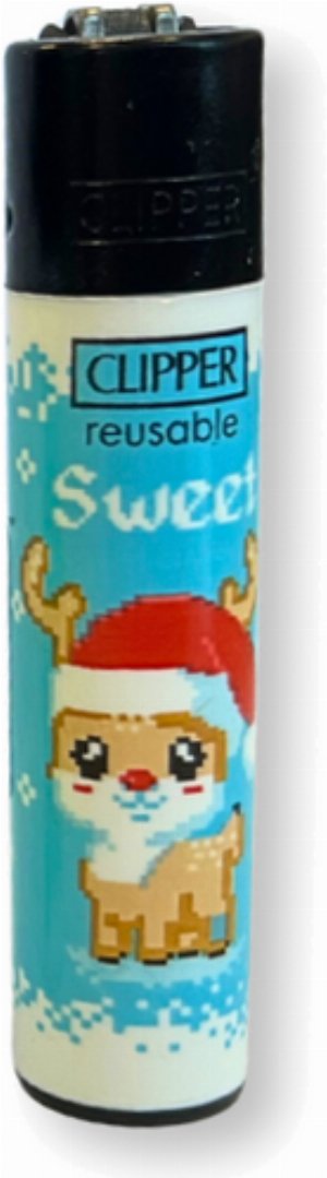 Clipper Gasfeuerzeug „Winter Pixel – Rentier Sweet