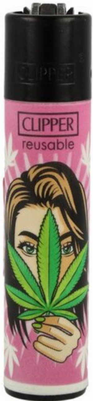 Clipper Girly Edition Feuerzeug – Hanfblatt-Motiv (3v4)