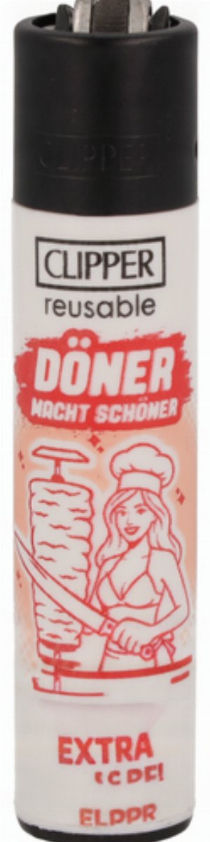 Clipper Feuerzeug „Köchin am Spieß