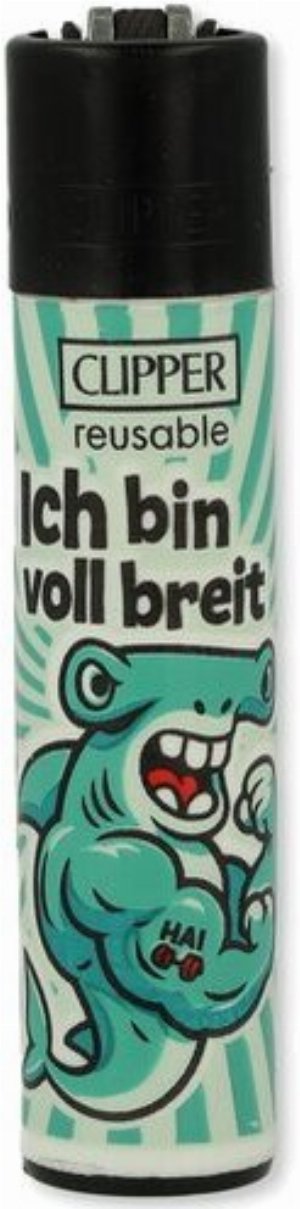Clipper Nachfüll-Feuerzeug – Haie-Edition „Ich bin voll breit