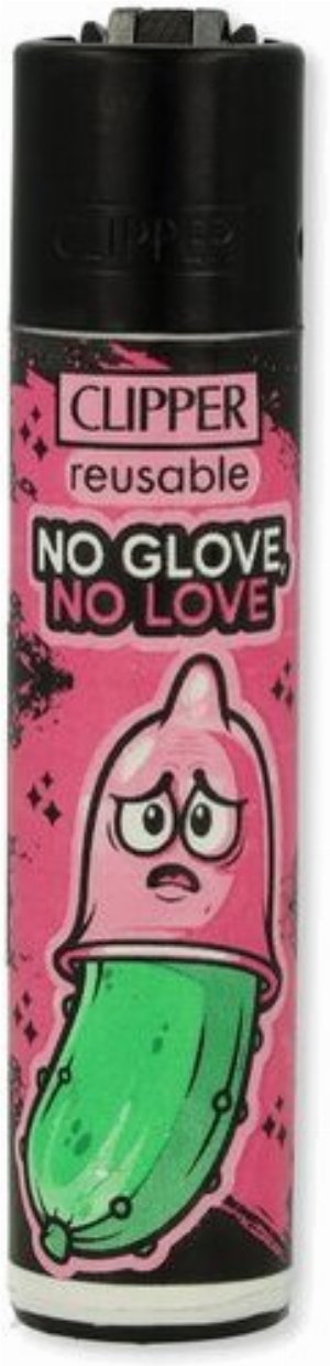Clipper Feuerzeug – „No Glove, No Love