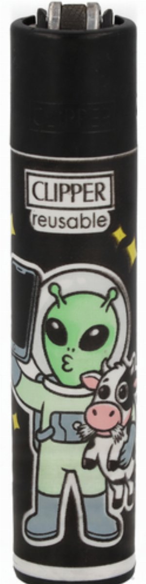Clipper Feuerzeug „Space 3 – Alien mit Kuh