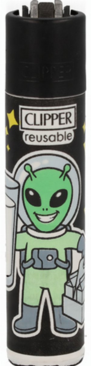 Clipper Feuerzeug „Alien Astronaut mit Milchtüte
