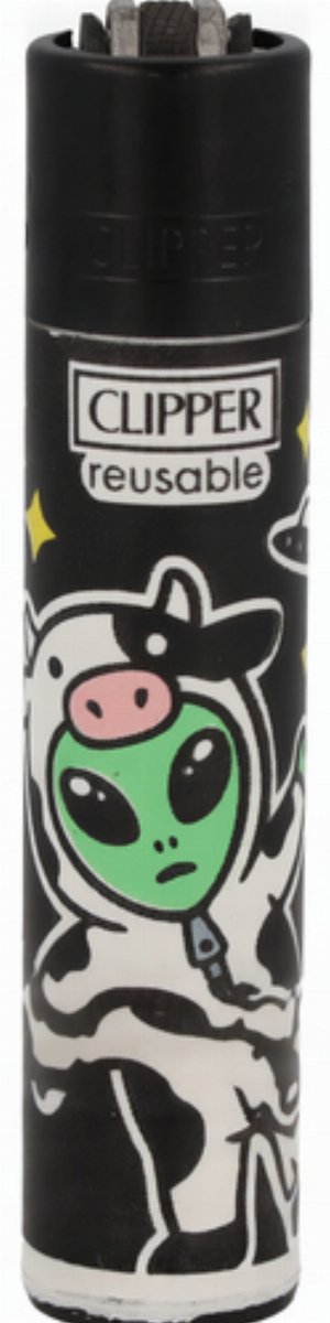 Clipper Feuerzeug „Alien im Kuhkostüm