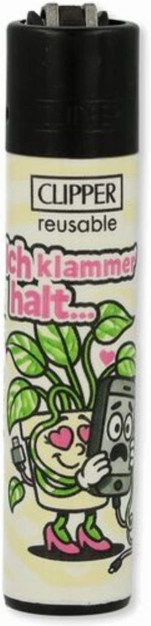 Clipper Gasfeuerzeug – Zimmerpflanzen-Edition „Ich klammer halt…