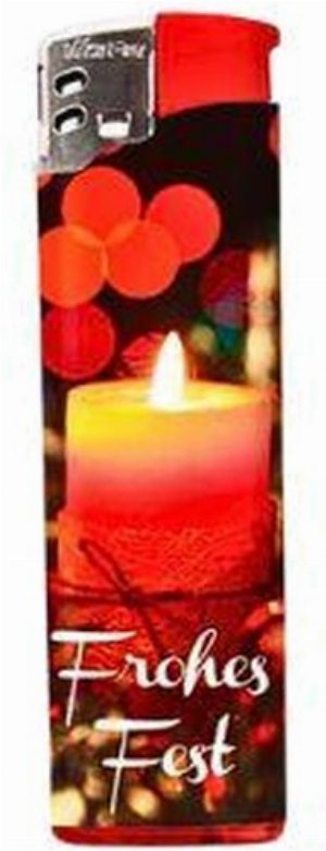 Gasfeuerzeug Weihnachtskerze Rot – Nachfüllbar mit Piezozündung