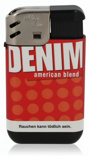 Denim American Blend Gasfeuerzeug Piezo – Rot mit Punktdesign