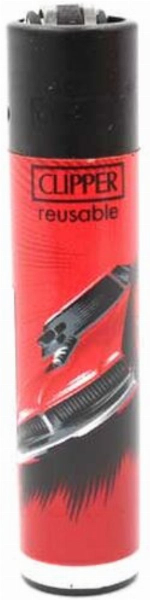Clipper Gasfeuerzeug – Cars Edition (Motiv 3v4, Rot/Schwarz)