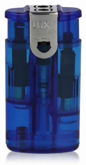LUX Tandem Doppel-Jetflame Sturmfeuerzeug – Blau mit Silhouetten-Motiv