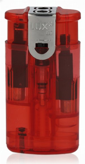 LUX Tandem Doppel-Jetflame Sturmfeuerzeug Rot – Piezo, nachfüllbar