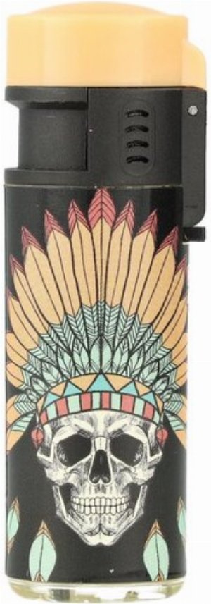 Prof Jet-Blueflame Gasfeuerzeug „Feather & Skull