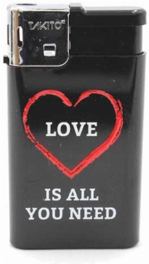 Takito Elektronik-Feuerzeug „Love is all you need