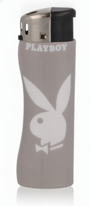 Takito Maxi Curve Playboy Bunny Gasfeuerzeug – Grau