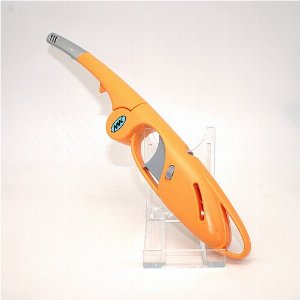 Stabfeuerzeug mit Turbo-Jetflamme – Orange/Silber, faltbar