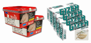 Winston Rot Set mit Gizeh Menthol Filterhülsen