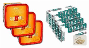 Pall Mall Allround Rot Maxi mit Gizeh Menthol Hülsen