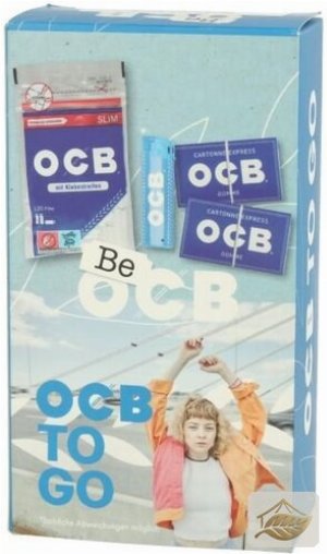 OCB To Go Dreherbox Blau mit Filtern und Feuerzeug